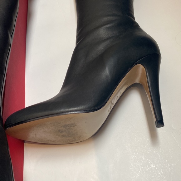 Valentino Thigh High Boots Garvani Over the Knee Black Zip Up Leather Stiletto - Picture 6 of 17